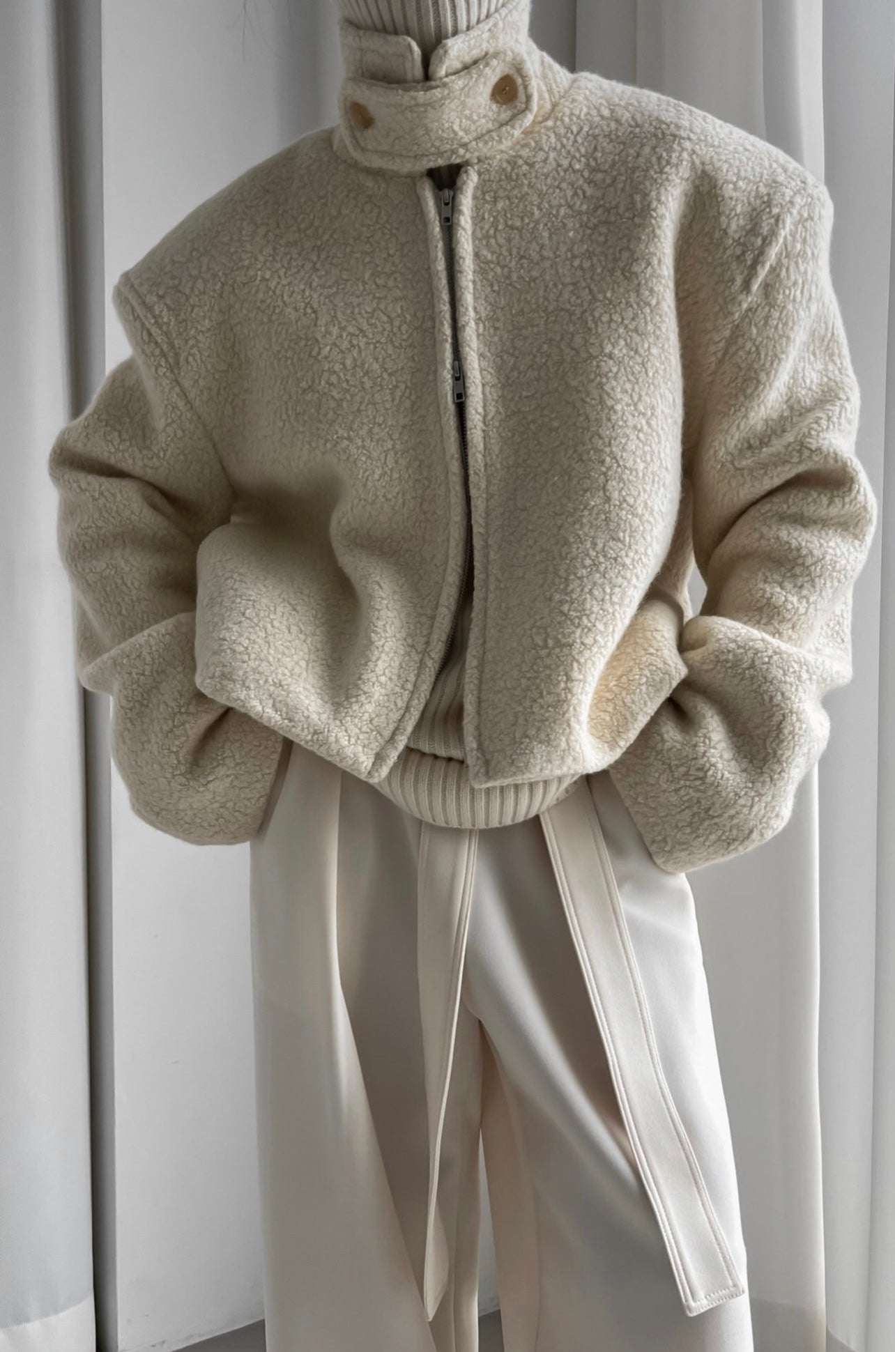 Amdara Wool Alpaca Jacket | Ivory – AMR LONDON